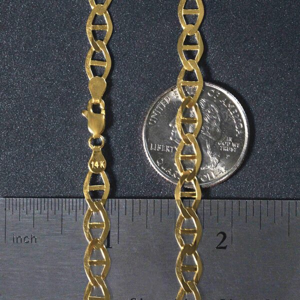 6.3mm 14k Yellow Gold Mariner Link Chain - Image 4