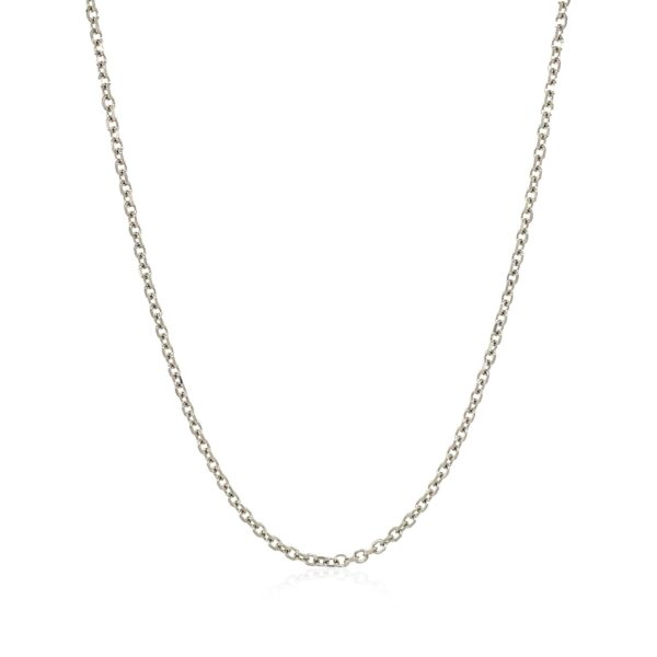 14k White Gold Diamond Cut Cable Link Chain 1.5mm - Image 11