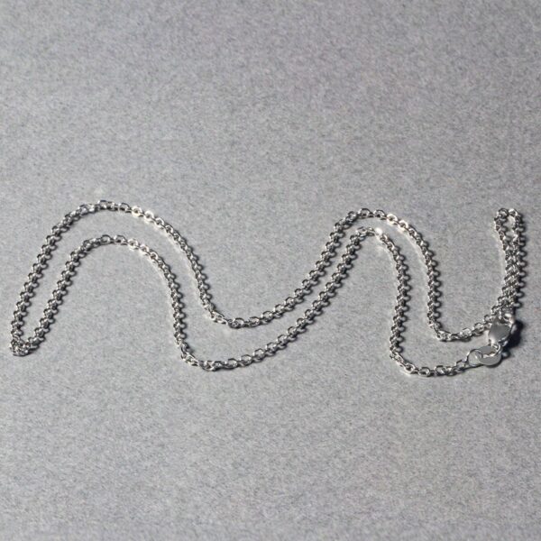 14k White Gold Diamond Cut Cable Link Chain 1.5mm - Image 3