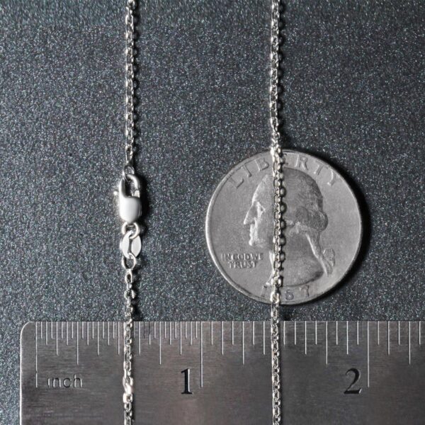 14k White Gold Diamond Cut Cable Link Chain 1.5mm - Image 7