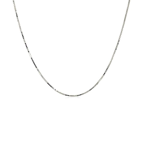 18k White Gold Box Chain 0.6mm - Image 2