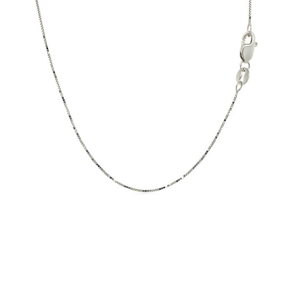 18k White Gold Box Chain 0.6mm - Image 4