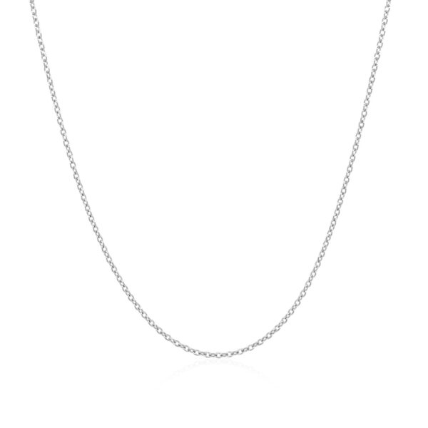 14k White Gold Oval Cable Link Chain 0.7mm - Image 3