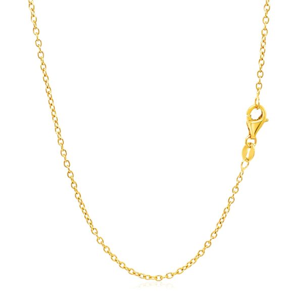 18k Yellow Gold Round Cable Link Chain 1.5mm - Image 10