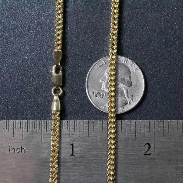 14k Yellow Gold 3.3mm Light Weight Wheat Chain - Image 4