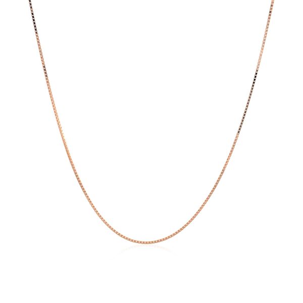 14k Rose Gold Classic Box Chain 0.6mm - Image 5