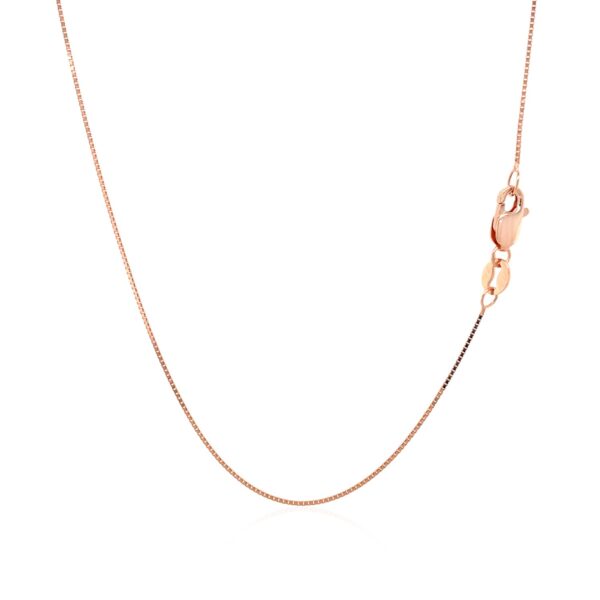 14k Rose Gold Classic Box Chain 0.6mm - Image 4