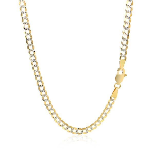 3.6 mm 14k Two Tone Gold Pave Curb Chain - Image 7