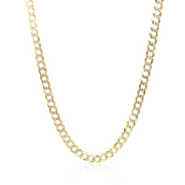 3.6 mm 14k Two Tone Gold Pave Curb Chain - Image 11