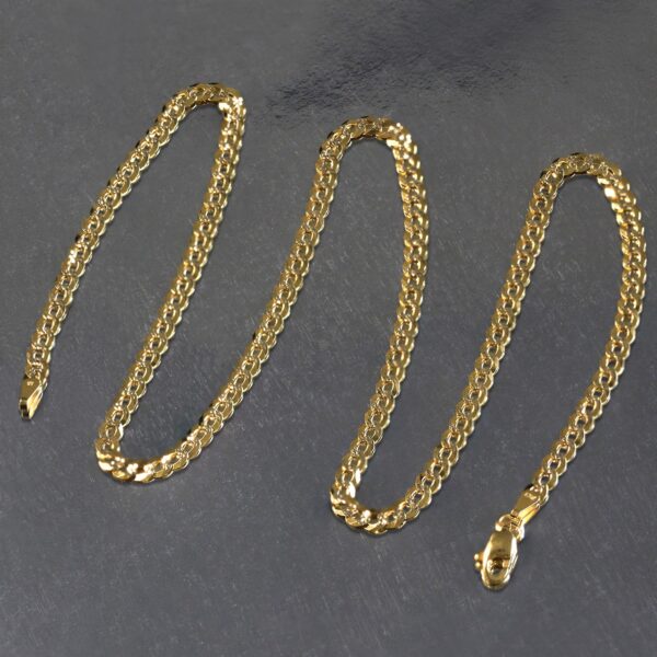 3.6 mm 14k Two Tone Gold Pave Curb Chain - Image 9