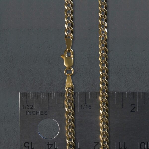 3.6 mm 14k Two Tone Gold Pave Curb Chain - Image 3