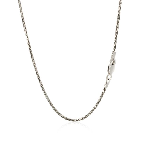 Sterling Silver Rhodium Plated Wheat Chain 1.5mm - Image 3