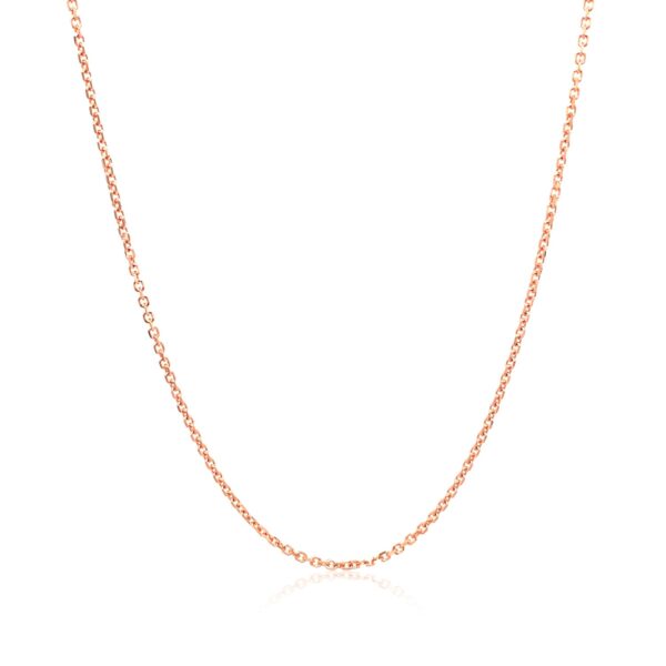 14k Rose Gold Diamond Cut Cable Link Chain 1.1mm - Image 4