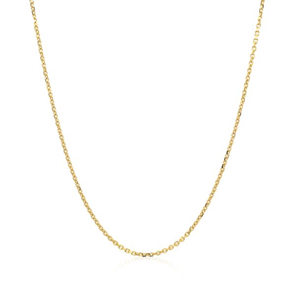 14k Yellow Gold Diamond Cut Cable Link Chain 1.1mm - Image 6