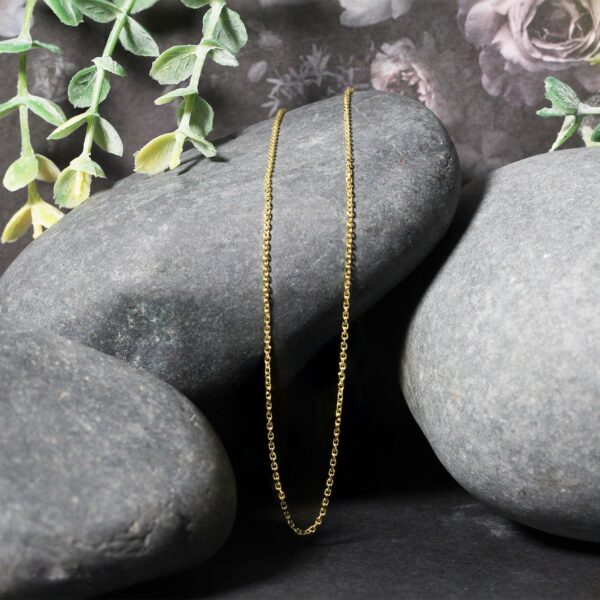 14k Yellow Gold Diamond Cut Cable Link Chain 1.1mm - Image 7