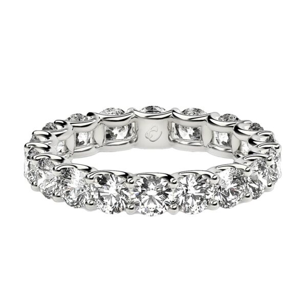 Round Cut Lab Grown Diamond Eternity Ring in 14k White Gold (2 cttw FG/VS2) - Image 3