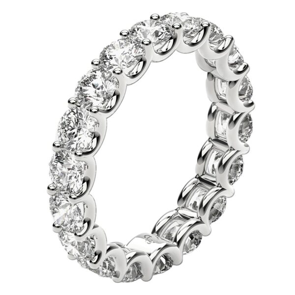 Round Cut Lab Grown Diamond Eternity Ring in 14k White Gold (2 cttw FG/VS2) - Image 6