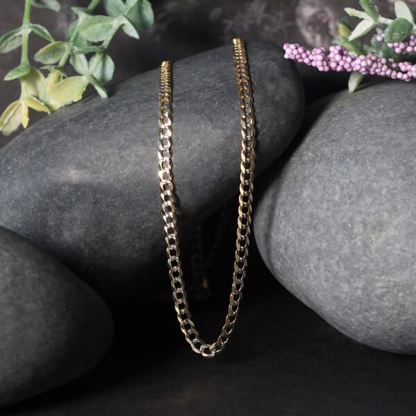 3.2 mm 14k Two Tone Gold Pave Curb Chain - Image 7