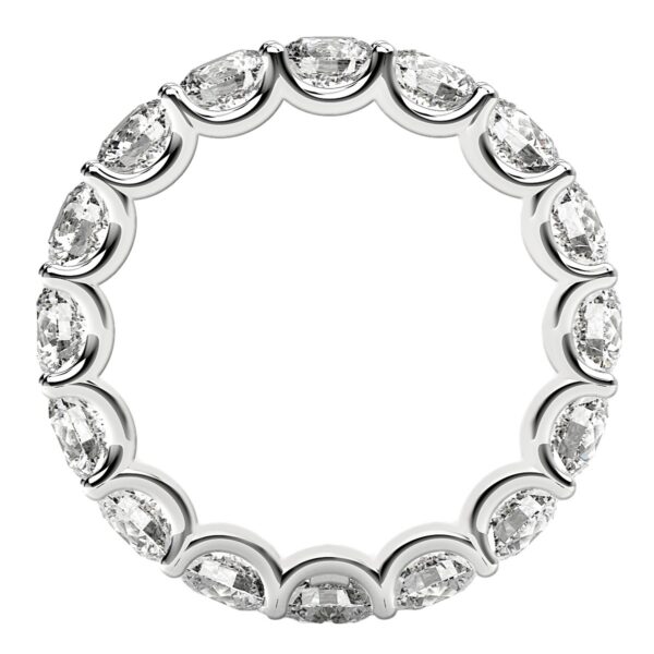 Round Cut Lab Grown Diamond Eternity Ring in 14k White Gold (4 cttw FG/VS2) - Image 5