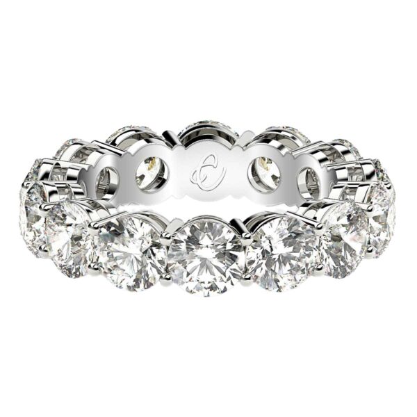 Round Cut Lab Grown Diamond Eternity Ring in 14k White Gold (6 cttw FG/VS2) - Image 2