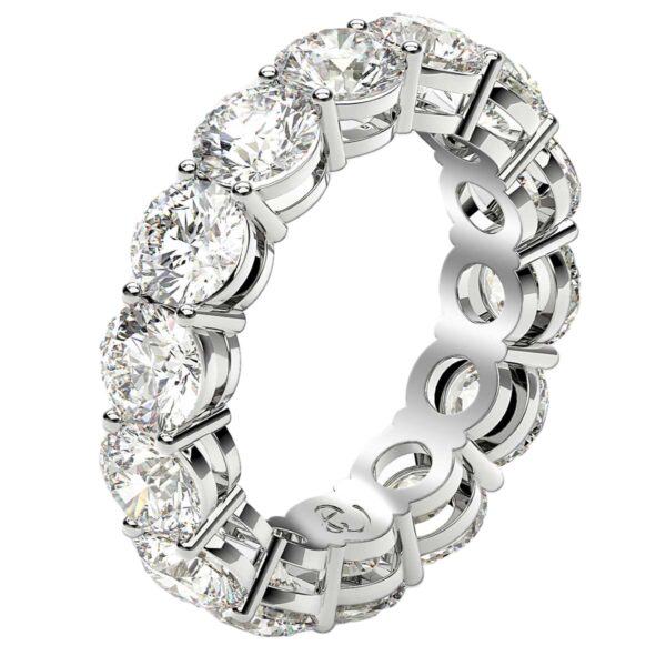 Round Cut Lab Grown Diamond Eternity Ring in 14k White Gold (6 cttw FG/VS2) - Image 5