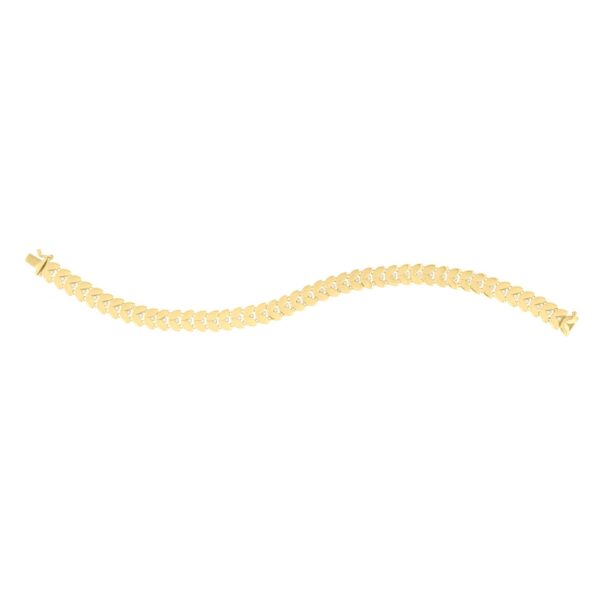 14k Yellow Gold 7 1/2 inch Laurel Leaf Bracelet with Diamond (7.40 mm) - Image 3