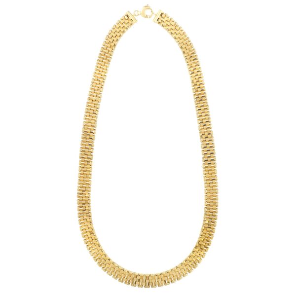 14k Yellow Gold Faceted Panther Link Chain Necklace - Image 2