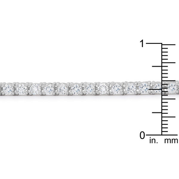 Silvertone Finish Victorian Cubic Zirconia Tennis 8 Inch Bracelet - Image 3