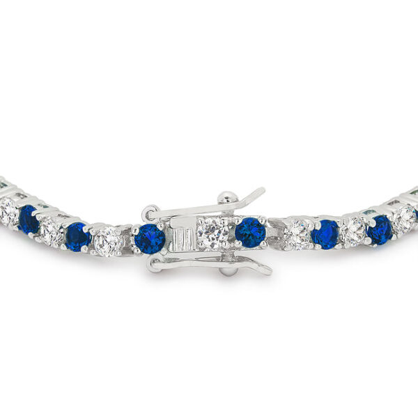 Sapphire Blue Cubic Zirconia Tennis Bracelet - Image 3