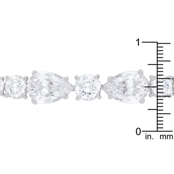 Elegant Pear and Round Cubic Zirconia Tennis Bracelet - Image 2