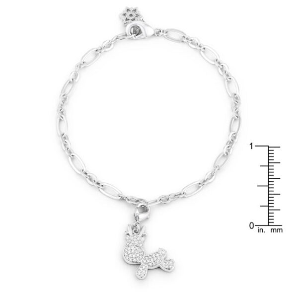 Rudy 0.25ct CZ Rhodium Reindeer Charm Bracelet - Image 2