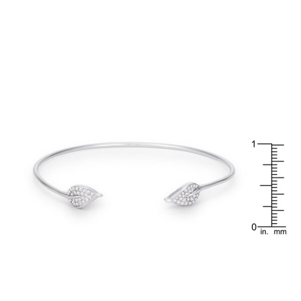 Trendy Rhodium Bracelet with Clear Cubic Zirconia Accents - Image 2