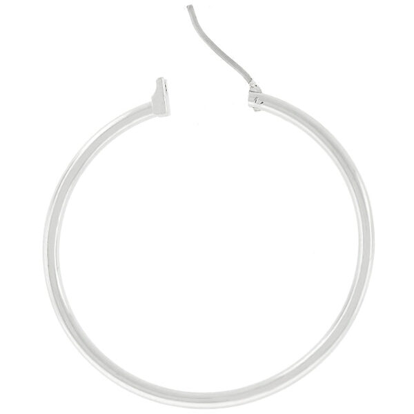 Basic Silvertone Finish Hoop Earrings - Image 2