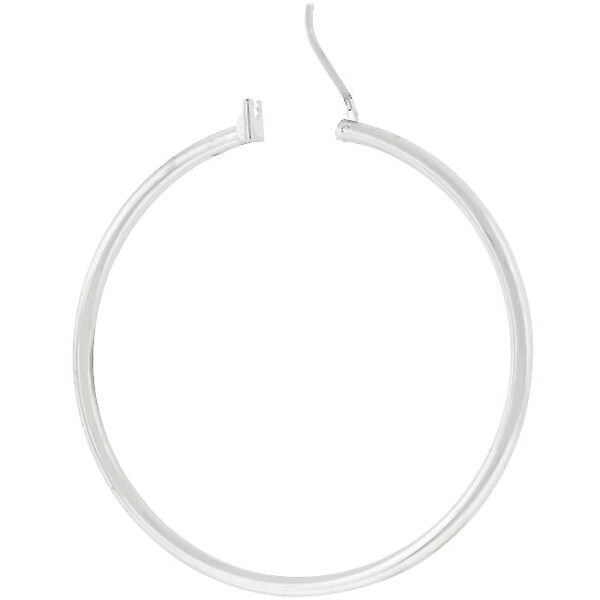 Large Silvertone Finish Hoop Earrings - Image 2