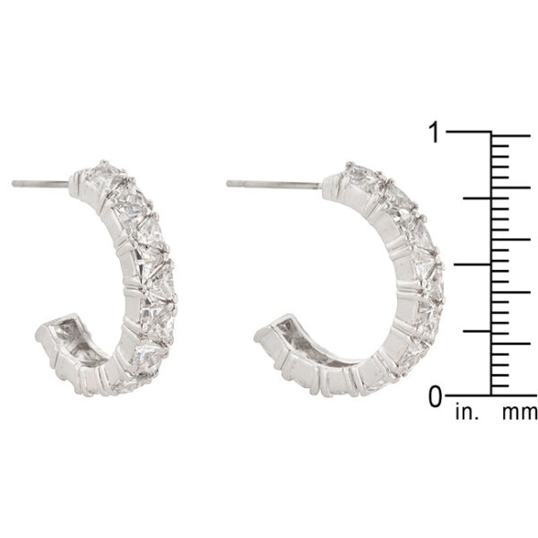 Trillion Cut Cubic Zirconia Hoop Earrings - Image 2