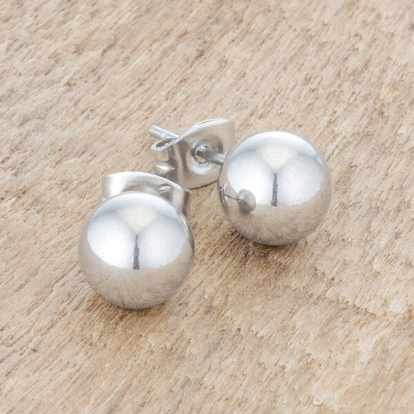 Julie Rhodium Sphere Stud Earrings - Image 3