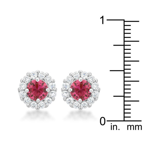 Bella Bridal Earrings in Pink - Image 2