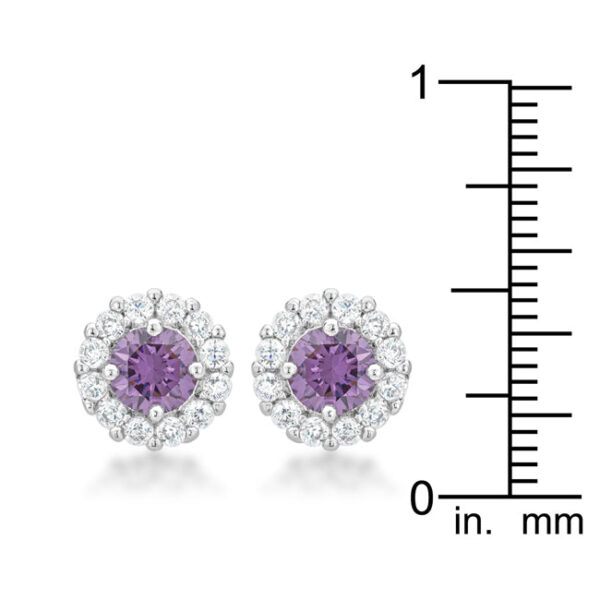 Bella Bridal Earrings in Purple - Image 2