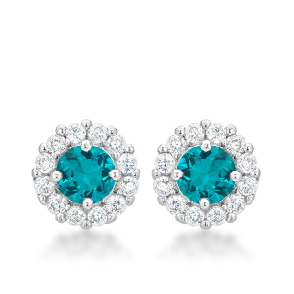 Bella Bridal Earrings in Aqua