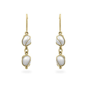 Yellow Gold Pearl Drops