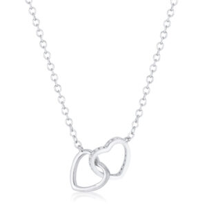 .22 Ct Interlocking Hearts Necklace with CZ