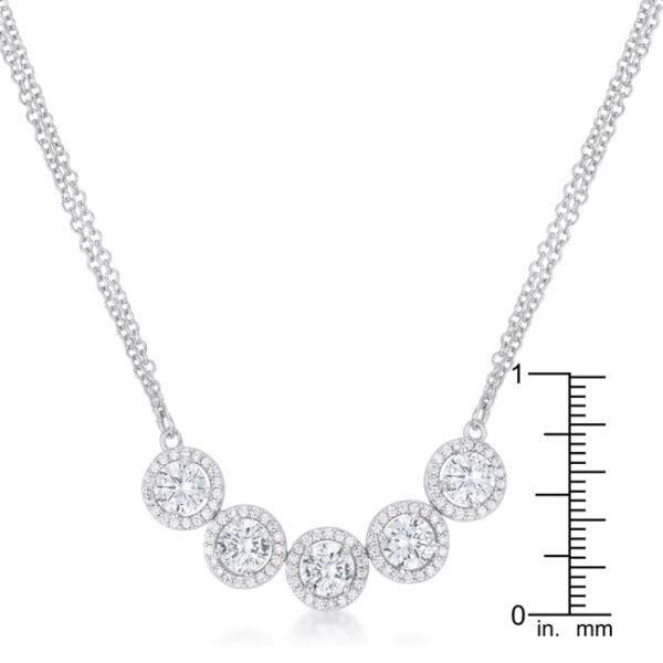 5 Ct Dazzling Rhodium Necklace with CZ - Image 4