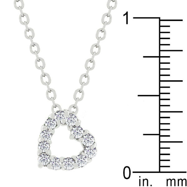 Cubic Zirconia Heart Silhouette Pendant - Image 3