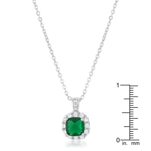 Liz 2.6ct Emerald CZ Rhodium Classic Necklace - Image 2